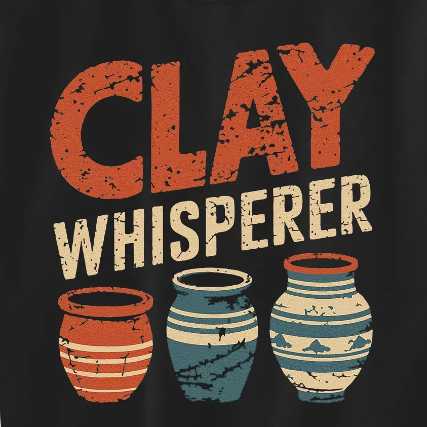 Clay Whisperer Pottery Ceramic Artist Kids Sweatshirt