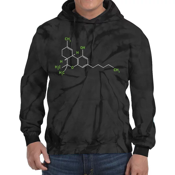 Cannabis Weed Pot Molecule Thc Marijuana Stoner Gift Tie Dye Hoodie