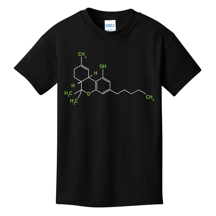 Cannabis Weed Pot Molecule Thc Marijuana Stoner Gift Kids T-Shirt