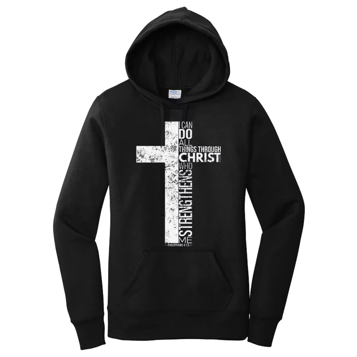 Cross With Philippians 413 Christian Women's Pullover Hoodie