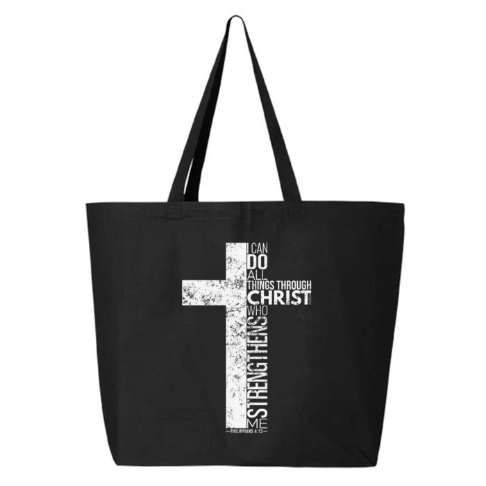 Cross With Philippians 413 Christian 25L Jumbo Tote