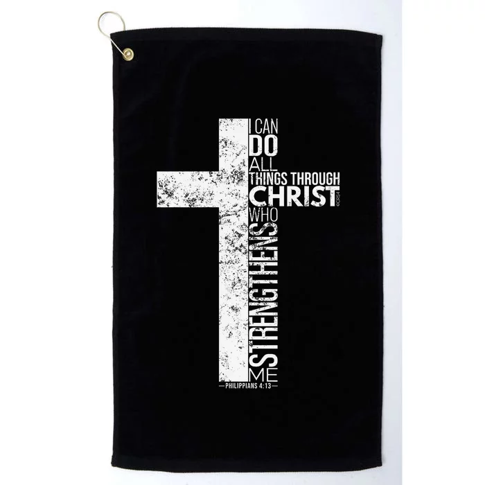 Cross With Philippians 413 Christian Platinum Collection Golf Towel