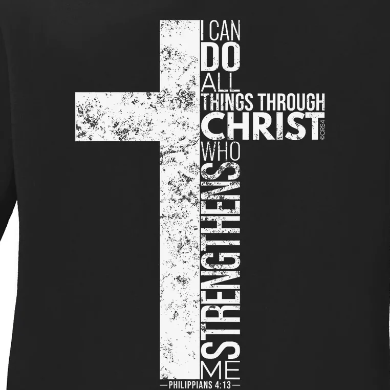 Cross With Philippians 413 Christian Ladies Long Sleeve Shirt