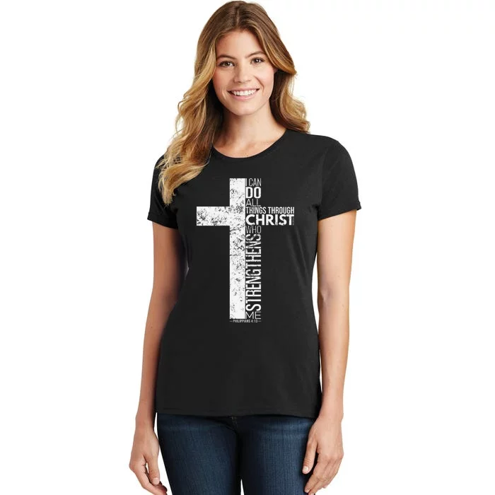 Cross With Philippians 413 Christian Women's T-Shirt