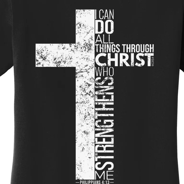 Cross With Philippians 413 Christian Women's T-Shirt