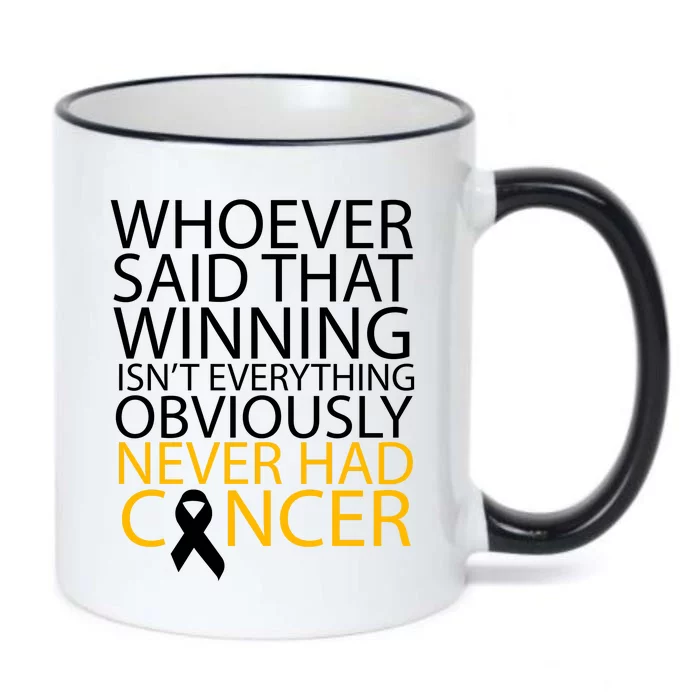 Cancer Winner Quote Black Color Changing Mug