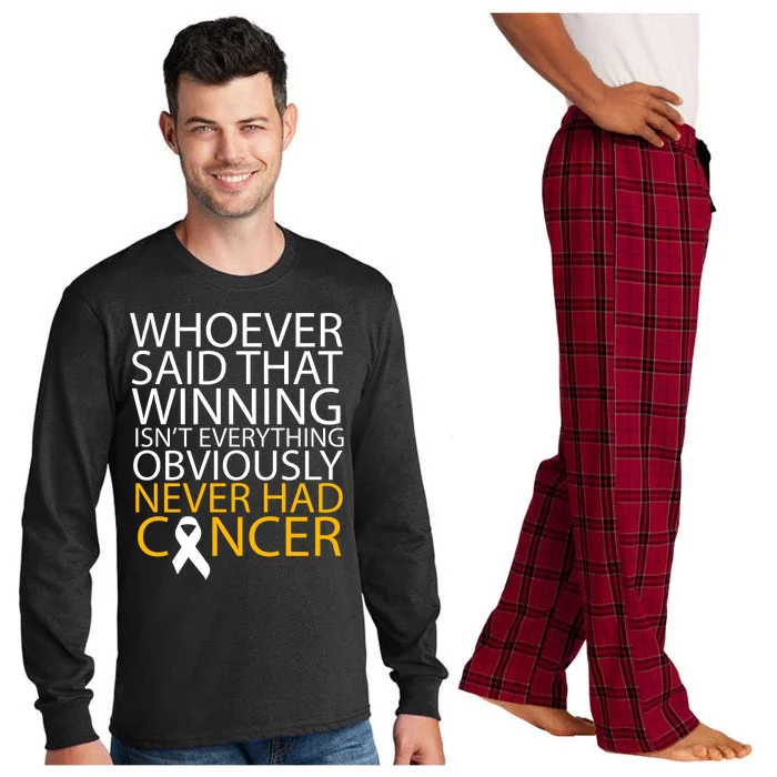 Cancer Winner Quote Long Sleeve Pajama Set