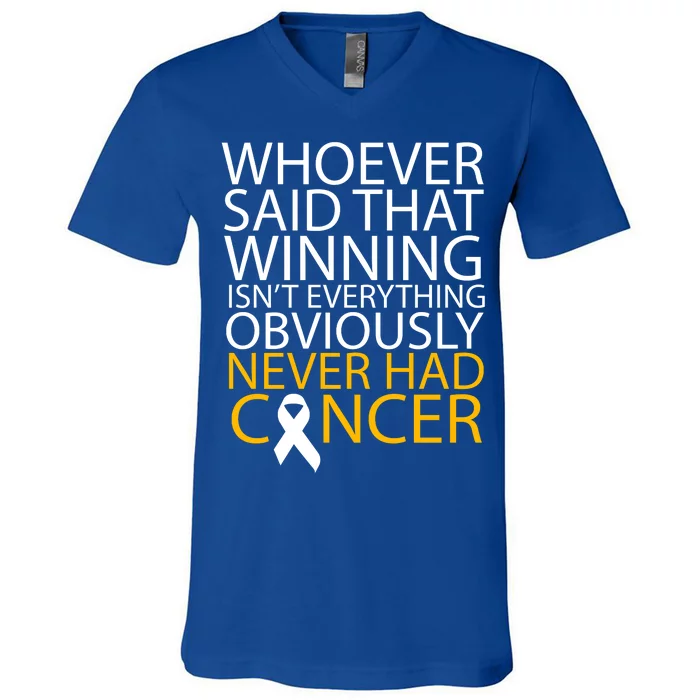 Cancer Winner Quote V-Neck T-Shirt