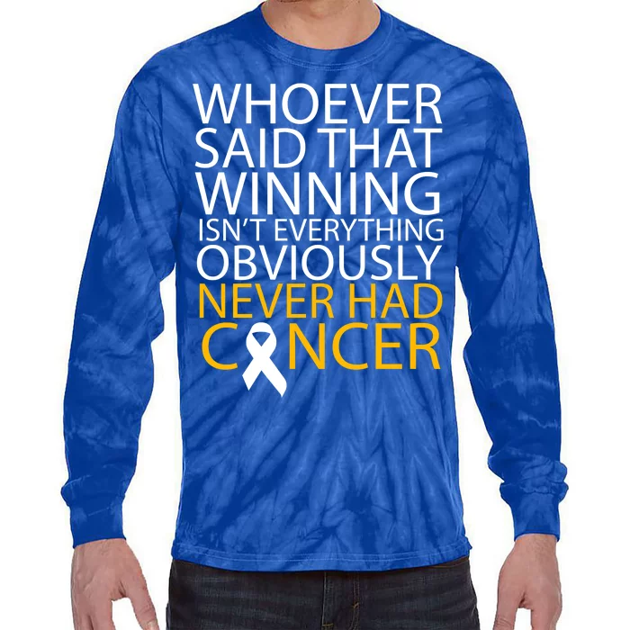 Cancer Winner Quote Tie-Dye Long Sleeve Shirt