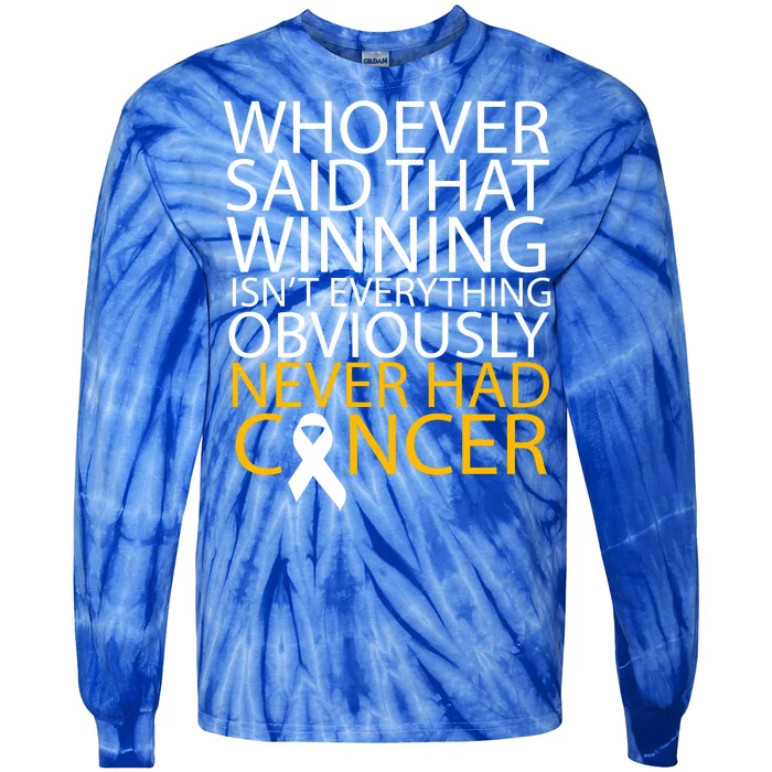 Cancer Winner Quote Tie-Dye Long Sleeve Shirt