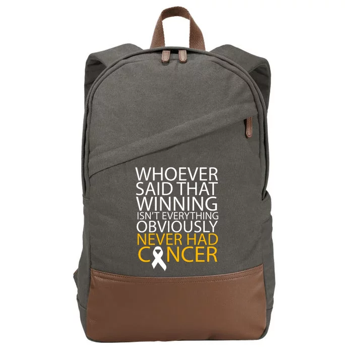 Cancer Winner Quote Cotton Canvas Backpack