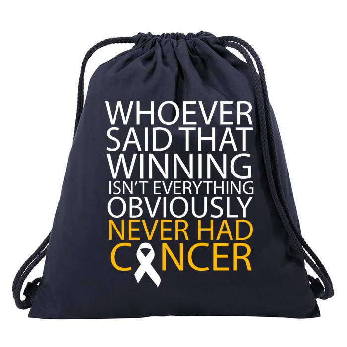 Cancer Winner Quote Drawstring Bag