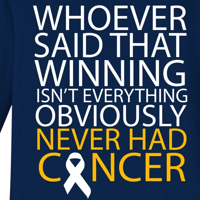 Cancer Winner Quote Baby Long Sleeve Bodysuit