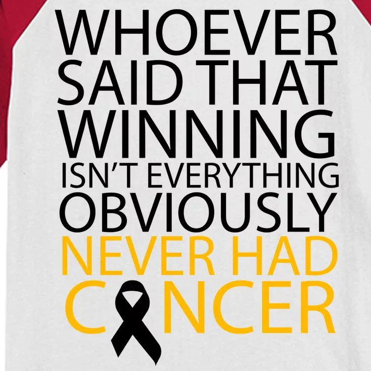 Cancer Winner Quote Kids Colorblock Raglan Jersey