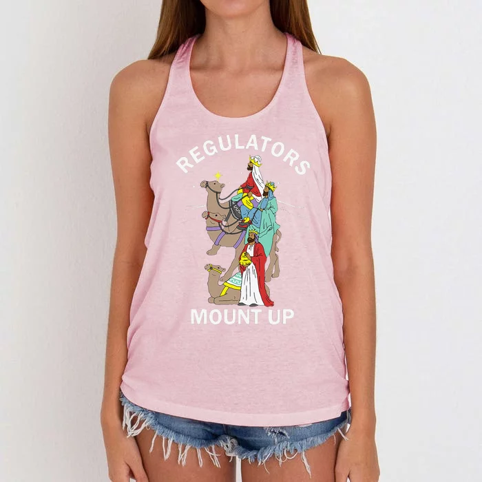 Christian Wise Regulators Mount Up Christmas Women's Knotted Racerback Tank