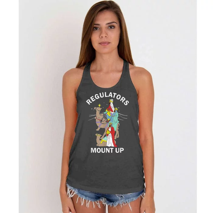 Christian Wise Regulators Mount Up Christmas Women's Knotted Racerback Tank