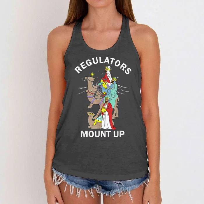 Christian Wise Regulators Mount Up Christmas Women's Knotted Racerback Tank