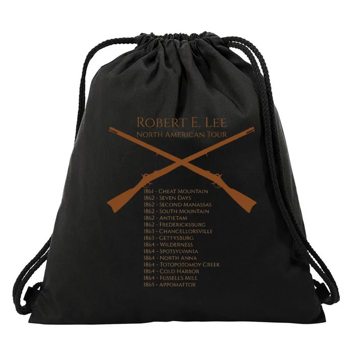 Civil War Robert E Lee North American Tour Drawstring Bag