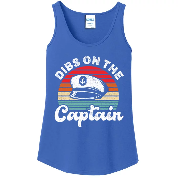 Captain Wife Retro Dibs On The Captain Captain Funny Gift Ladies Essential Tank