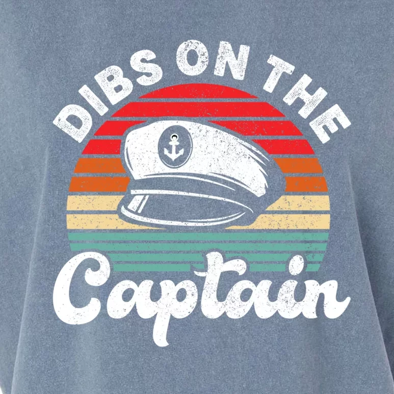 Captain Wife Retro Dibs On The Captain Captain Funny Gift Garment-Dyed Women's Muscle Tee