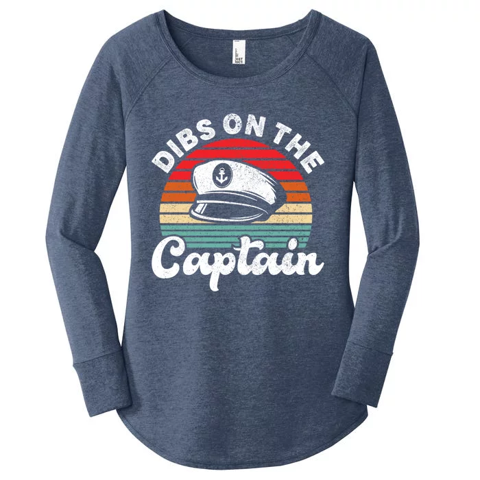 Captain Wife Retro Dibs On The Captain Captain Funny Gift Women's Perfect Tri Tunic Long Sleeve Shirt