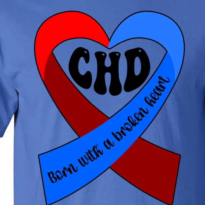 Chd Warrior Ribbon Congenital Heart Disease Awareness Gift Tall T-Shirt