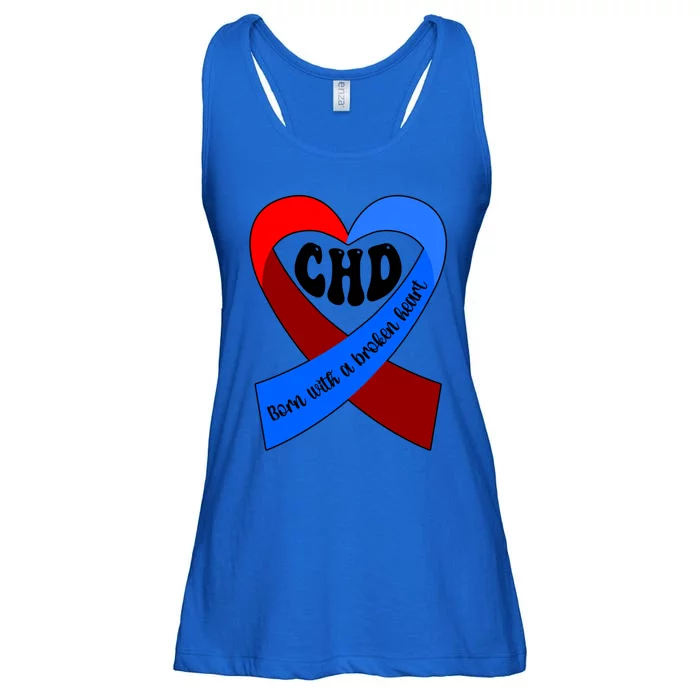 Chd Warrior Ribbon Congenital Heart Disease Awareness Gift Ladies Essential Flowy Tank