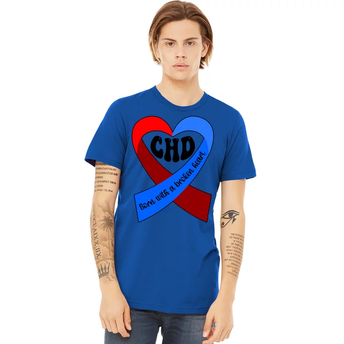 Chd Warrior Ribbon Congenital Heart Disease Awareness Gift Premium T-Shirt