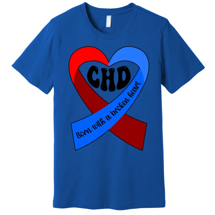 Chd Warrior Ribbon Congenital Heart Disease Awareness Gift Premium T-Shirt