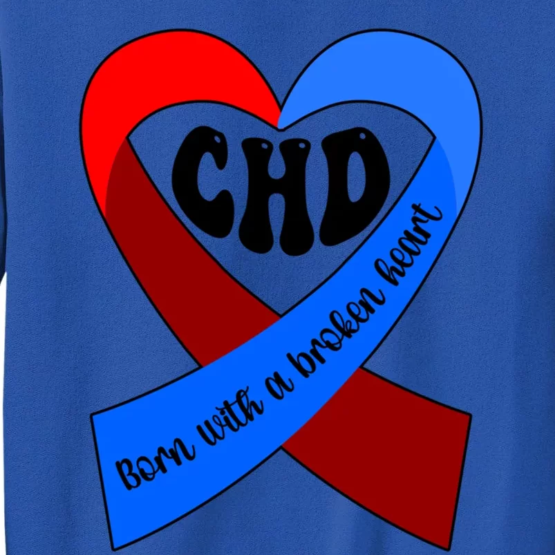 Chd Warrior Ribbon Congenital Heart Disease Awareness Gift Tall Sweatshirt