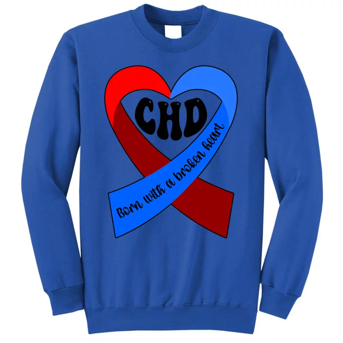 Chd Warrior Ribbon Congenital Heart Disease Awareness Gift Tall Sweatshirt