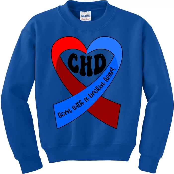 Chd Warrior Ribbon Congenital Heart Disease Awareness Gift Kids Sweatshirt