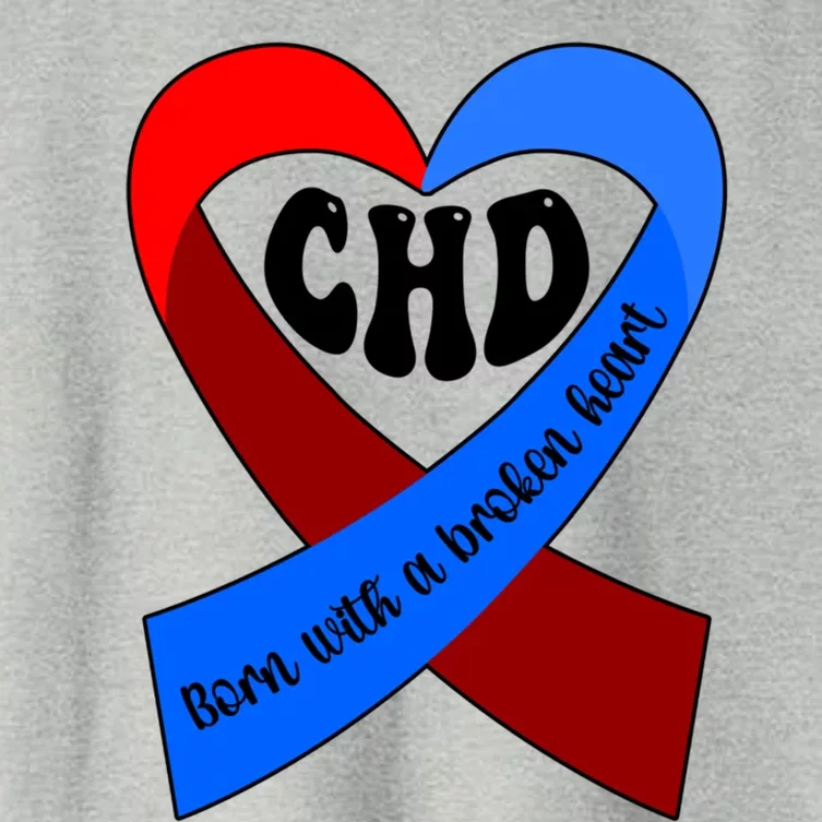 Chd Warrior Ribbon Congenital Heart Disease Awareness Gift Women's Crop Top Tee