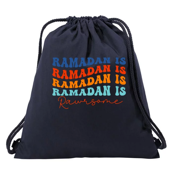 Cool Wavy Ramadan Is Rawrsome Drawstring Bag