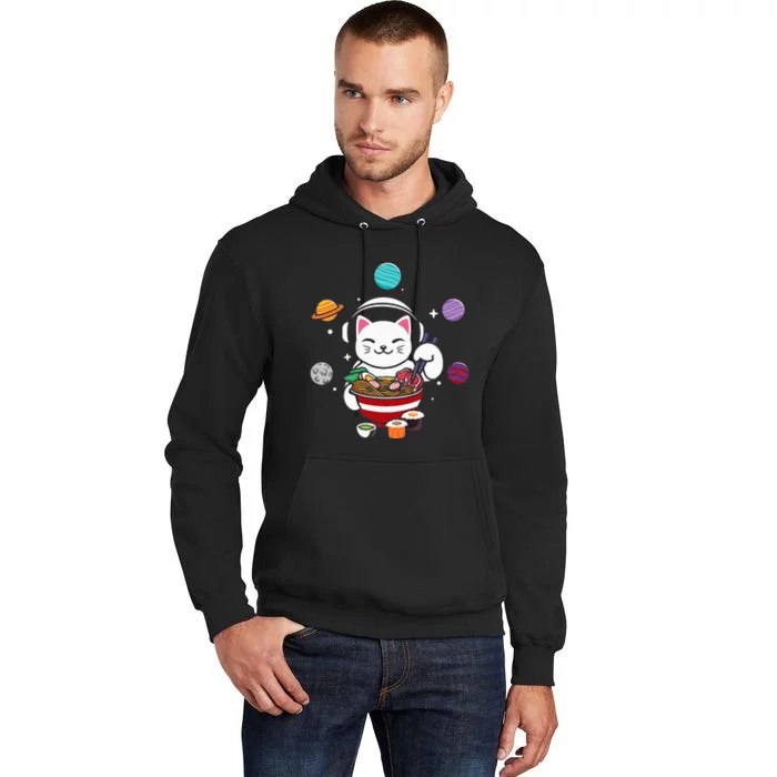 Cat with Ra in Space Anime Neko Astronaut Tall Hoodie