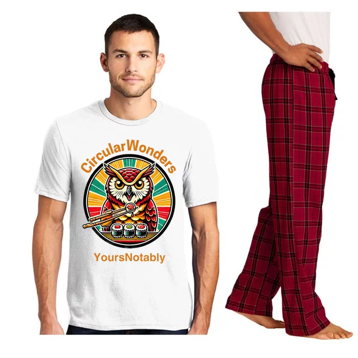 Circular Wonders Retro Owl Sushi And Chopsticks Pajama Set