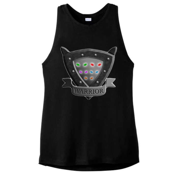 Cat Warrior Shield Eyes Funny Gift For Ladies Tri-Blend Wicking Tank