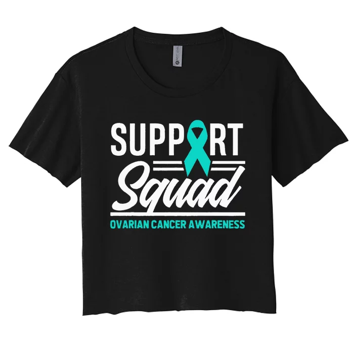 Cancer Warrior Support Squad Ovarian Cancer Awareness Women's Crop Top Tee