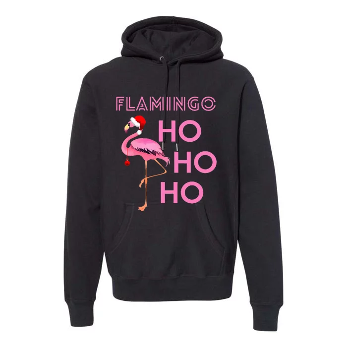 Christmas Winter Season Holiday Flamingo Ho Ho Xmas Premium Hoodie