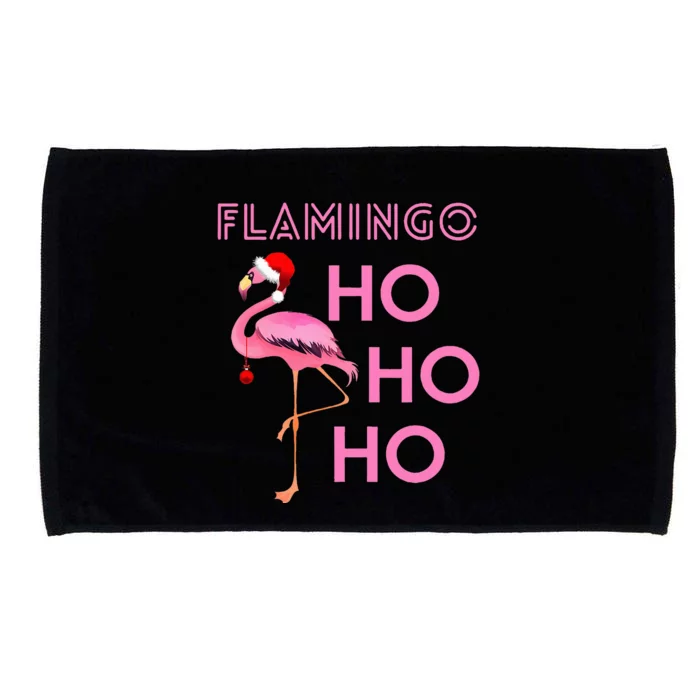 Christmas Winter Season Holiday Flamingo Ho Ho Xmas Microfiber Hand Towel