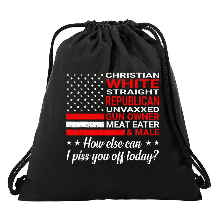 Christian White Straight Republican Unvaxxed Gun Owner Drawstring Bag