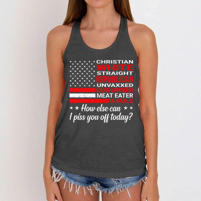 Christian White Straight Republican Unvaxxed Gun Owner Women's Knotted Racerback Tank