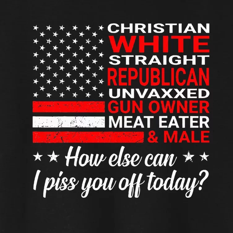 Christian White Straight Republican Unvaxxed Gun Owner Women's Crop Top Tee