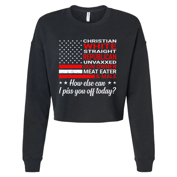 Christian White Straight Republican Unvaxxed Gun Owner Cropped Pullover Crew