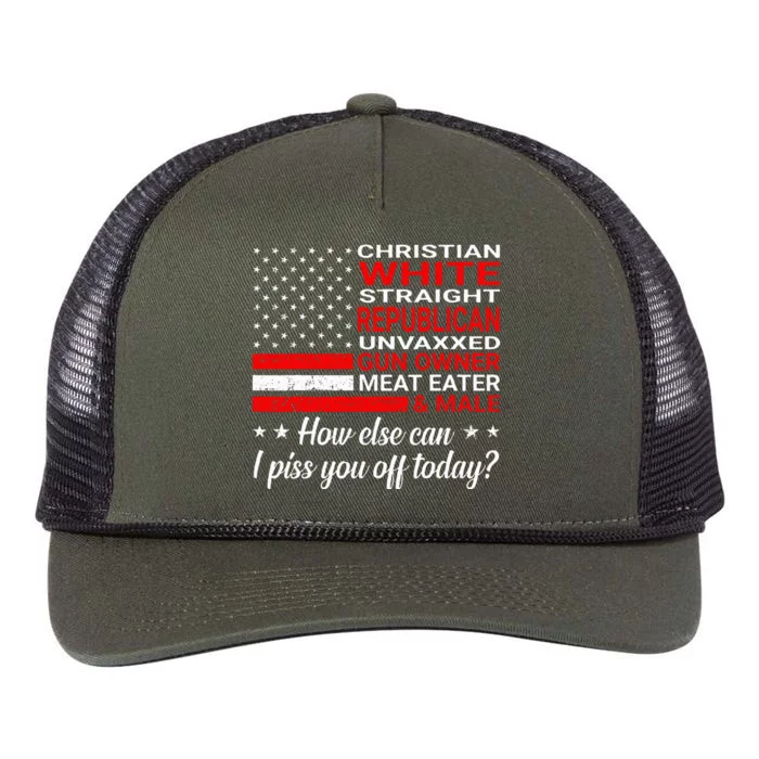 Christian White Straight Republican Unvaxxed Gun Owner Retro Rope Trucker Hat Cap