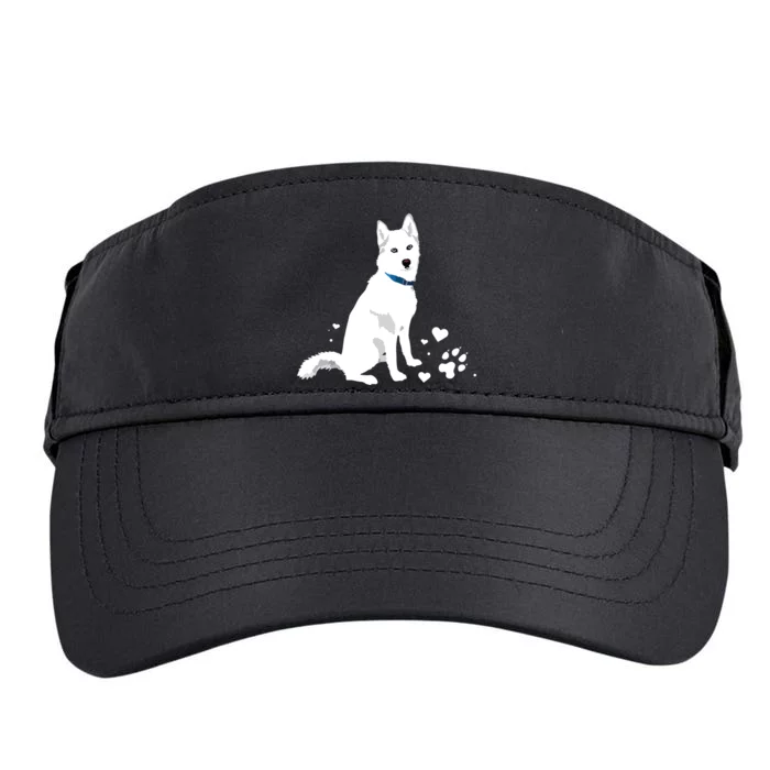 Cute White Siberian Husky Sweet White Snow Dog Adult Drive Performance Visor