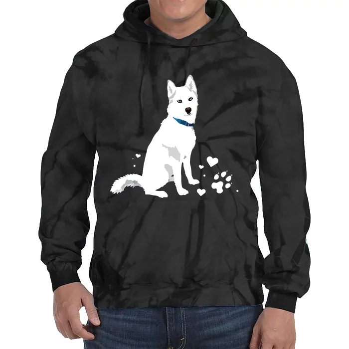 Cute White Siberian Husky Sweet White Snow Dog Tie Dye Hoodie