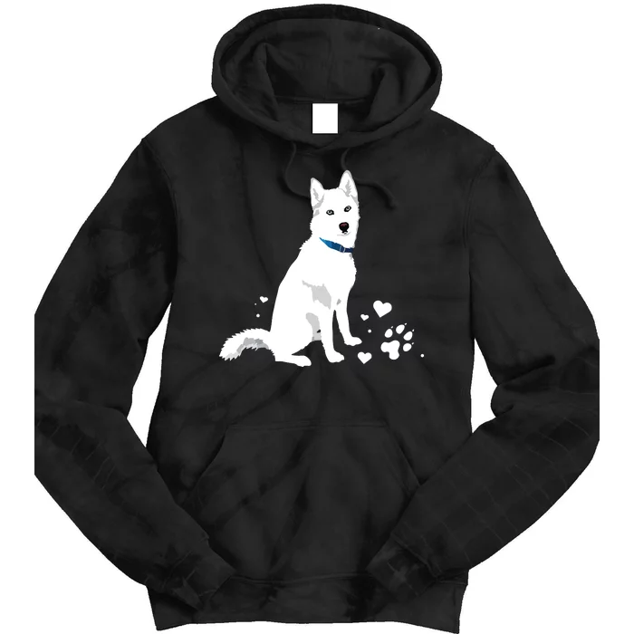 Cute White Siberian Husky Sweet White Snow Dog Tie Dye Hoodie