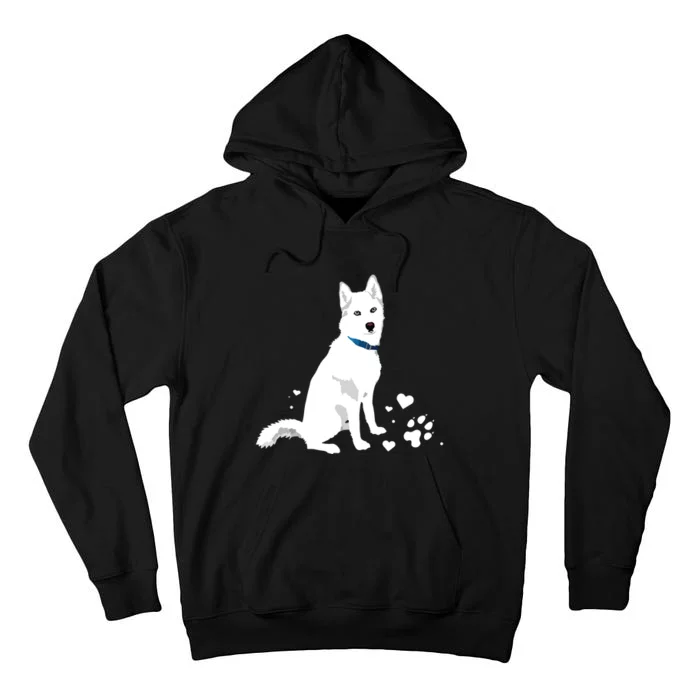 Cute White Siberian Husky Sweet White Snow Dog Tall Hoodie