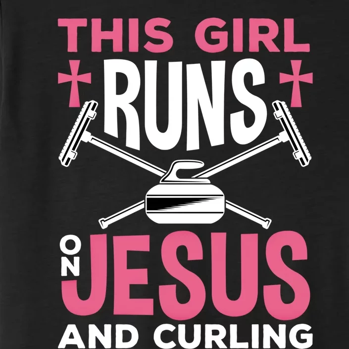 Curling Winter Sport Jesus And Curling Meaningful Gift ChromaSoft Performance T-Shirt